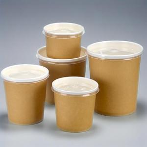 Gobelets en papier kraft jetables seau à soupe imprimé logo personnalisé et tasse de bouillie à emporter pour soupe café - Product Image 3