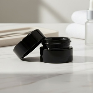 Wholesale in Stock 5g <b>Empty</b> Black Dark Violet Glass <b>Jar</b> UV Cosmetic Gel 5ml with Lids for Skin Care & Eye Cream - Product Image 1