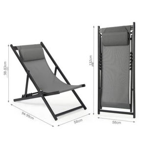 Hot <b>Sale</b> Adjustable Swimming Pool Aluminum Beach <b>Deck</b> <b>Chair</b> Outdoor Furniture Foldable Lounger - Product Image 2