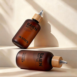 Free Samples 60ml 120ml 150ml 250ml Clear Amber <strong>Squeeze</strong> <strong>Plastic</strong> Paint Ink Hair Oil Applicator <strong>Bottle</strong> with Bamboo Twist Top Cap - Product Image 3