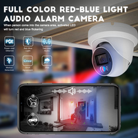 Cámara IP PoE de 8MP H.265 con Disuasión Activa Luz Roja y Azul Opcional para Interior o Exterior Lente Fijo Audio Bidireccional IP66 Cámara de Red 4K