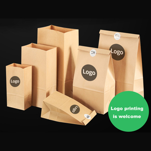 Tùy Chỉnh Takeaway Bao Bì Thực Phẩm Đáy Vuông Phẳng Mỡ Bằng Chứng Túi Giấy Kraft Nâu Không Có Tay Cầm - Product Image 2