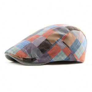 Bérets pour hommes en gros, casquettes de gavroche unisexe à motif à carreaux, bérets pour hommes - Product Image 2
