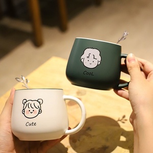 Taza de <span class=keywords><strong>Café</strong></span> con Diseño de Graffiti para Niña y Niño, Taza de Cerámica con Cuchara para Oficina en Casa, Regalo de Negocios - Product Image 3