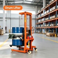 Lève-chargeurs et empileurs électriques pour fûts en plastique/acier, capacité de charge de 350 kg, hauteur de levage maximale de 1300 mm