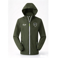 Veste coupe-vent camouflage à capuche pour homme, fine, en ripstop, coupe-vent, hydrofuge, pliable, pour entraînement intensif