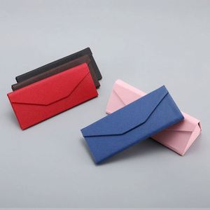 Wholesale Fashion PU Spectacle Eyeglasses <b>Cases</b> Sunglasses Fold Box Portable Triangle Folding <b>Glasses</b> <b>Case</b> - Product Image 3