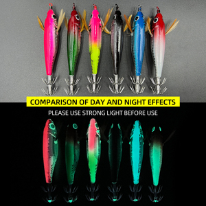 Simulation Leuchtende Garnelen köder Kunststoff-Garnelen köder Bleis inker Garnelen köder Jigs Haken Tintenfisch haken Seefischerei Octopus Tintenfisch köder - Product Image 5