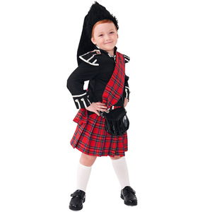 Scozzese tradizionale scozzese Cosplay scozzese abito in Kilt scozzese rosso scozzese Costume britannico di Halloween costumi per uomini adulti bambini - Product Image 2