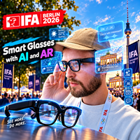 Cadeau de Noël, dispositif de traduction AI ChatGPT, lunettes intelligentes AR avec affichage de traduction en temps réel, 89 langues, téléprompteur, caméra