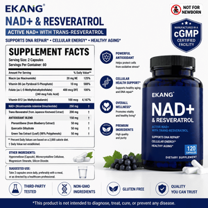Priavte Label Adult NAD+ & Resveratrol Complex Capsules 120 Count Advanced Antioxidant Dietary <b>Supplement</b> - Product Image 2