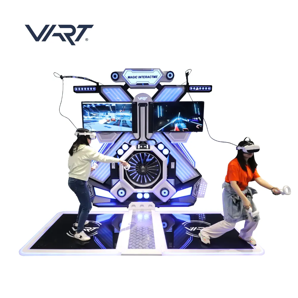 VART VR Mesin Game Arcade Interaktif, Stasiun Platform BERJALAN 2 Pemain, Platform Berdiri Ruang Menembak