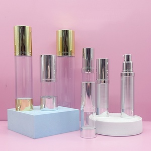 Customized PP ABS PS Luxury 50Ml Refillable Cosmetic Serum Airless Pump Bottle Acryl <b>Silver</b> 50 Ml 30Ml Vacuum Pump Bottle - Product Image 2