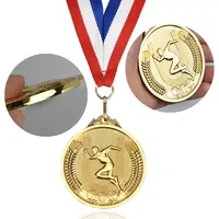 Médailles sportives personnalisées en gros, médailles vierges et trophées en métal avec ruban pour le football, la natation, le basketball, la course à pied et les jeux sportifs