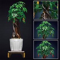 Mould King 10063S Kit de Bloques de Construcción Bonsái Árbol del Dinero, Adorno Floral en Maceta, Decoración DIY para Sala de Estar y Entrada/Escritorio