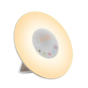 Sunrise Wake Up Light Led Night Light Dual Clock Alarm Bedside <b>Lamp</b> With <b>Touch</b> Sensor And Color Changing Feature - Product Image 5