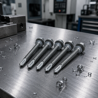 Wholesale of Dacromet Self-tapping Screws for Carbon Steel with External Hexagonal Flange Drill Bit.