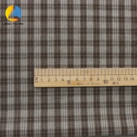 Tissu en coton polyester à carreaux personnalisable de 145 cm de large, 115 g/m², doux, léger, couleur café au lait, teint en fil pour la confection de chemises et de jupes