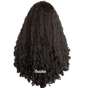 Perruques bouclées tendance pour femmes africaines, perruques bandeau, <span class=keywords><strong>coiffure</strong></span> explosive, cheveux longs et ondulés pour femmes noires, perruque sans colle - Product Image 3