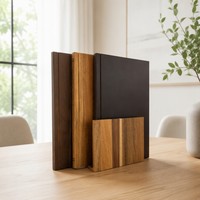 Snijplank Bibliotheek Decoratieve Keukenplank Collectie Bundel met Presentatiehouder Premium Acacia Hout