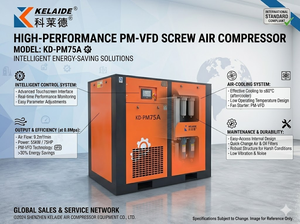 KELAIDE KD-PM75A Screw Air Compressor 380V Stationary Lubricated <b>Cooled</b> Industrial Model 22KW 13 <b>Bar</b> 5 Year Warranty - Product Image 2
