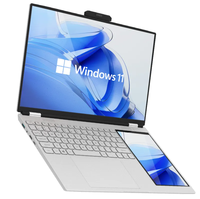 2025 Inexpensive Brand New Office Business Laptop 15.6 +7 Inch Double Monitor Intel N100 12th Gen RGB Backlit Keyboard Dual Screen