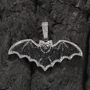 KAMMY en stock, pendentif chauve-souris serti de pierres, plaqué or 18 carats, breloques animales, collier en zircon noir, bijoux pour homme, fête - Product Image 4