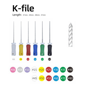 Endodontic Root Canal Manual Stainless Steel 21mm/25mm/31mm Rotary <strong>K</strong> <strong>Files</strong> CE Certified Class II - Product Image 2