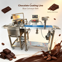 Machine d'enrobage automatique pour chocolat, bonbons, guimauves, nougats, gaufrettes, biscuits et confiseries, en acier inoxydable 304 de qualité alimentaire