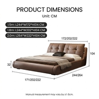 Cadre de lit de luxe moderne avec veilleuse à capteur tactile, lit king size rembourré, tête de lit carrée capitonnée, mobilier de chambre intelligent