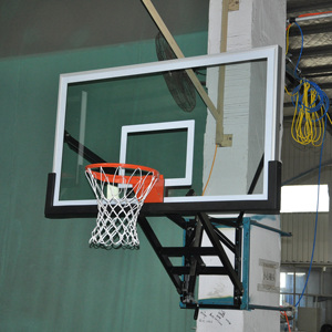 Système de panier de <span class=keywords><strong>basket</strong></span>-ball <span class=keywords><strong>mural</strong></span> réglable avec <span class=keywords><strong>panneau</strong></span> arrière en verre trempé - Product Image 3