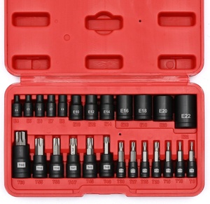 Jeu de 25 embouts <span class=keywords><strong>Torx</strong></span> OEM, 13 embouts étoile T8-T60 et 12 douilles E-<span class=keywords><strong>Torx</strong></span> E4-E22, kit d'outils professionnel pour mécaniciens automobiles et motocyclistes - Product Image 5