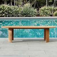 Table à manger d'extérieur FERLY de haute qualité, durable, en teck, style moderne et contemporain, pour meubles d'extérieur