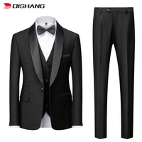 Costume d'affaires italien respirant et infroissable grande taille pour homme, coupe ajustée, simple boutonnage, 3 pièces, vente en gros, différents modèles