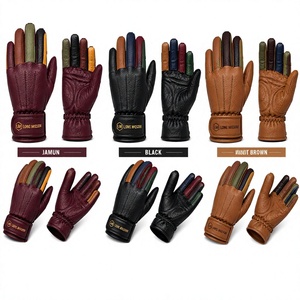 Long Mission Leather <b>Touchscreen</b> Motorcycle <b>Gloves</b> Wrist Length Plain Style Eco-Friendly Fur Lined Outdoor Four Seasons Use - Product Image 1