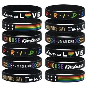 Bracciale Rainbow Pride: polsino LGBTQ in poliestere