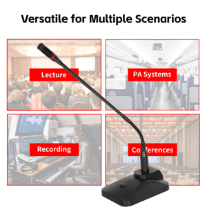Nuevo Micrófono de Condensador Cardioide con Cable <span class=keywords><strong>MS</strong></span>-260 Gooseneck para Sala de Reuniones, Grabación, Canto, Estudio, XLR, Escritorio, con Función Pulsar para Hablar - Product Image 5