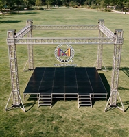 Plataforma de Escenario Modular de Aluminio con Techo de Arco Curvo, Sistema de Escenario para Eventos y Conciertos al Aire Libre de Ensamblaje Rápido