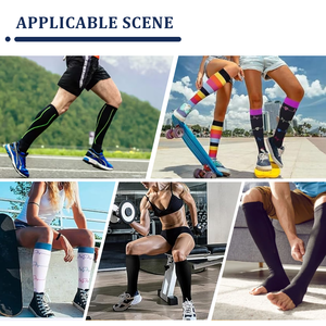 جوارب فروسية عالية الجودة للجنسين بشعار مخصص OEM جوارب لركوب الخيل تصل للركبة جوارب ضاغطة رفيعة من النايلون - Product Image 6