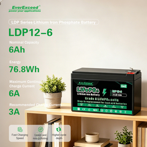 แบตเตอรี่ LiFePO4 12.8V 6Ah แบบ Deep Cycle ชาร์จซ้ำได้ พร้อม BMS <span class=keywords><strong>LDP</strong></span> 12-6 สำหรับระบบโซลาร์เซลล์บ้าน ระบบสำรองไฟฉุกเฉิน อายุการใช้งานยาวนาน 6000 รอบการชาร์จ - Product Image 1