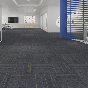 Vente en gros Moderne Linéarité Bureau Boucle Pile Coupe Pile Résistant au feu Puzzle Jacquard Carreaux de Tapis 50x50 - Product Image 1