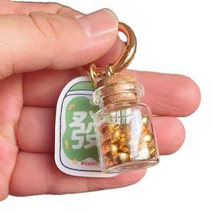 Porte-clés porte-monnaie en forme de bouteille rouge porte-bonheur, style chinois, pendentif en acrylique avec breloque tuile de Mahjong pour l'Année du Cheval - Product Image 5