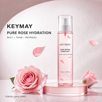 Tonique Visage Hydratant et Apaisant à l'Eau de Rose, Acide Hyaluronique et Vitamine C, Éclaircissant, Soin du Visage Végétalien, Marque Blanche, OEM ODM