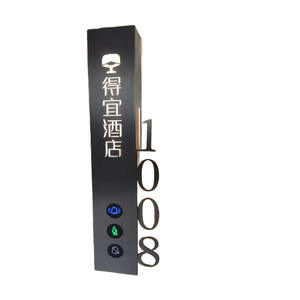 Elektronische houten slimme hotelwandkamerdeur LED-nummerborden DND MUR gastenservice deurplaatjes met deurbel - Product Image 4