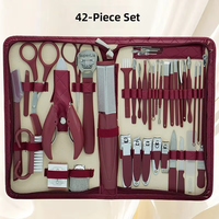 Kit de coupe-ongles professionnel luxueux et durable 42 en 1, en acier inoxydable, outils multifonctionnels pour les soins des pieds