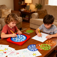 Nouvel ensemble de jouets éducatifs Montessori pour enfants : Spirographie créative à colorier et dessiner, idéal pour les tout-petits