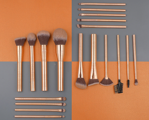 Lot de 20 pinceaux de maquillage or <span class=keywords><strong>rose</strong></span> pour les sourcils, fond de teint en bois <span class=keywords><strong>rose</strong></span>, poils naturels doux - Product Image 6