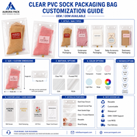 Pochette en plastique transparente en gros avec boutons-pression pour emballage de sous-vêtements, vêtements, rangement de détail, emballage cadeau, personnalisable
