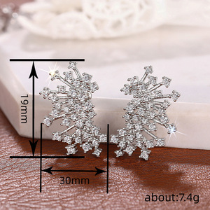 Orecchini a Perno Floreali da Donna, Scintillanti e Eleganti, Gioielli di Moda per Uso Quotidiano - Product Image 4
