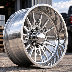Jantes forgées sur mesure 22x14 24x12 26x14 8x180 8x170 8x165.1 Polies à rebord profond pour Silverado Sierra Ford F-250 RAM 2500 - Product Image 1